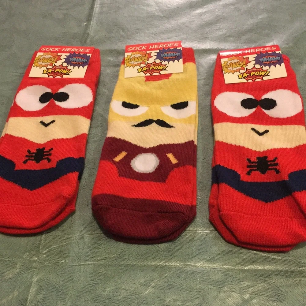 Children’s Hero Socks 3-Pair Socks NEW Size 1-8 Cute Hero Socks Kids will love